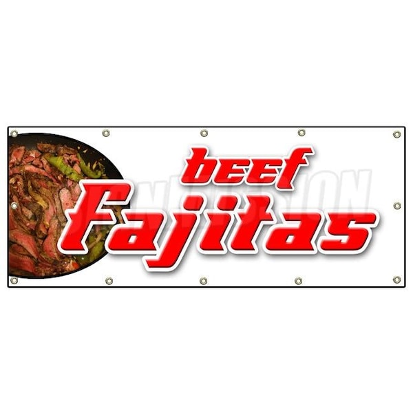 Signmission BEEF FAJITAS BANNER SIGN chicken steak mexican food tortillas salsa B-120 Beef Fajitas - main